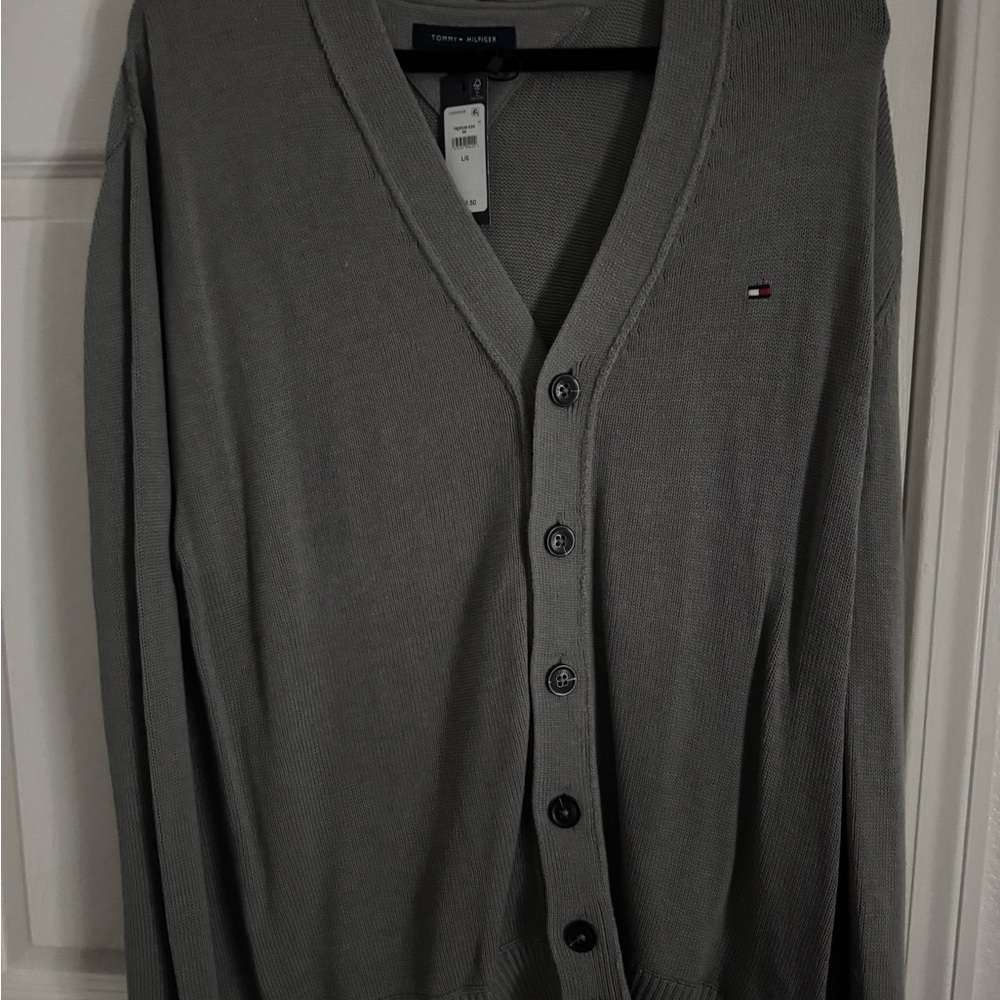 Tommy Hilfiger Men's Gray Cardigan Sweater